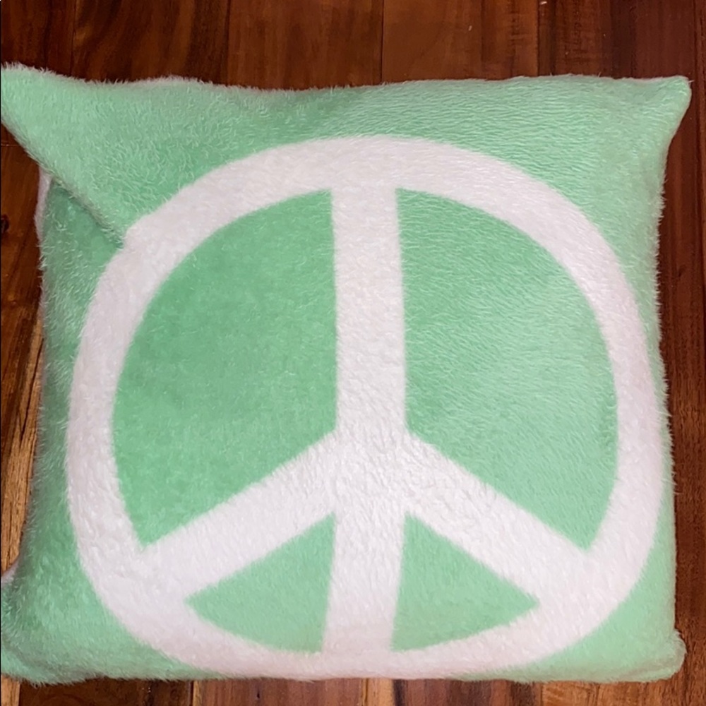 Green peace & love PBTeen pillow